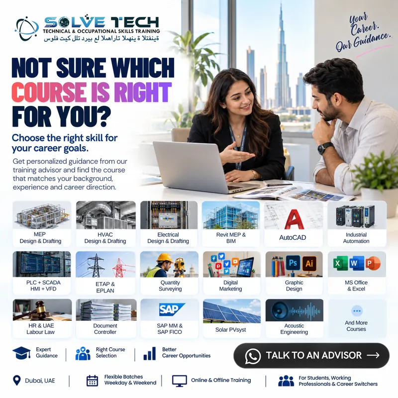 Not sure which course is right for you? Get guidance from a Solve Tech training advisor in Dubai