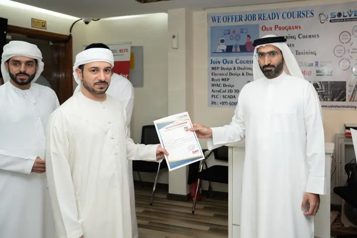 Certificate presentation at Solve Tech